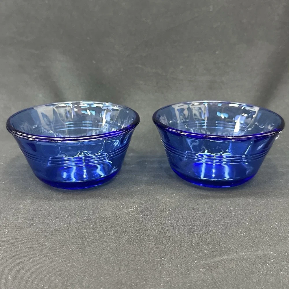 Pyrex Cobalt Blue Glass Custard Cup / Ramekin 6oz 175ml 463 Vintage, Set of 2